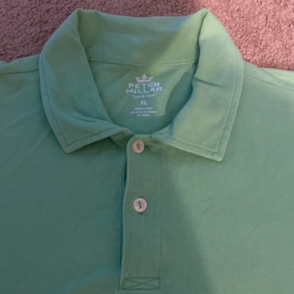 Peter Millar men’s polo shirt Seaside wash Sz XL GREEN